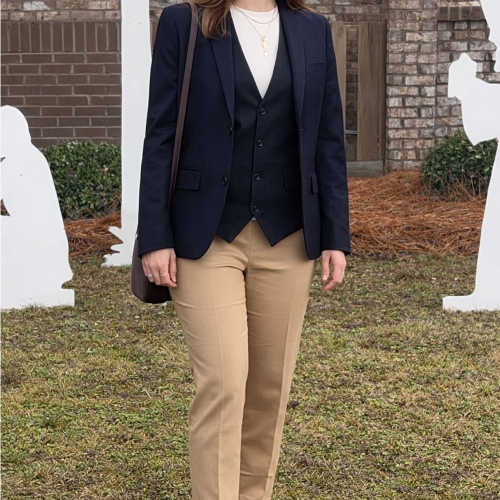 H&M Men's Navy Single-Breasted Blazer